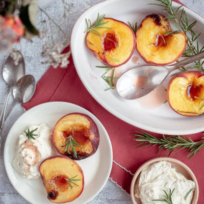 Roasted Peaches with thyme