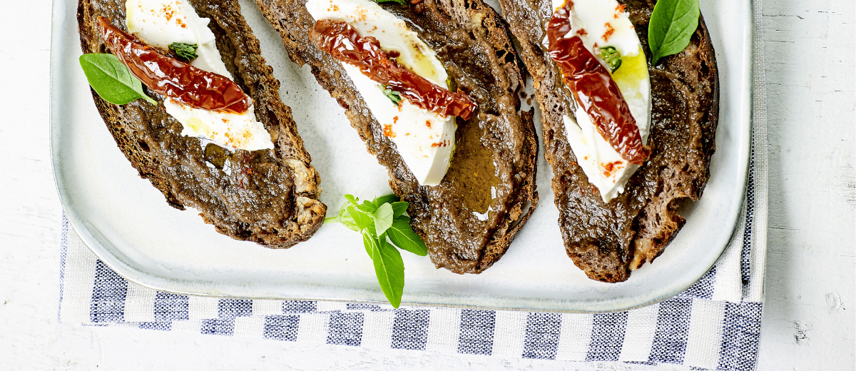Ricotta & Eggplant Caviar Tartine
